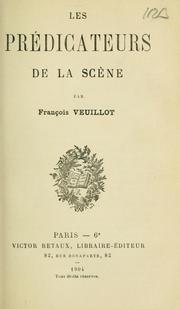 Cover of: Les prédicateurs de la scène.