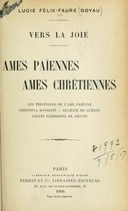 Cover of: Vers la joie: âmes païennes,âmes chrétiennes.