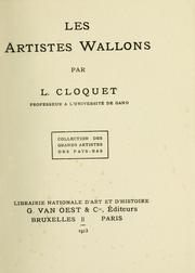 Cover of: Les artistes wallons. by Louis Cloquet