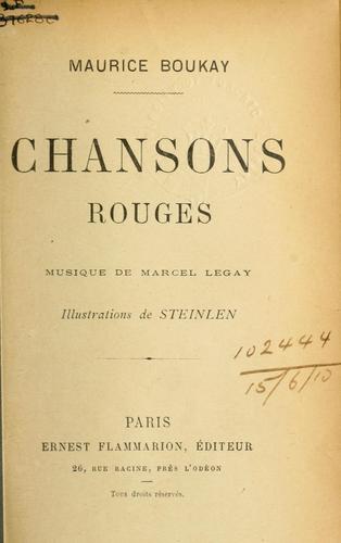 Chansons rouges by Marcel Legay