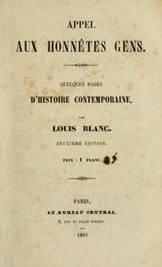 Cover of: Appel aux honnêtes gans by Louis Blanc