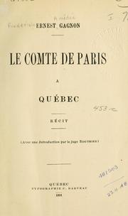 Cover of: Le comte de Paris à Québec: récit