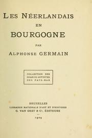 Cover of: Les Néerlandais en Bourgogne.