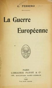 Cover of: guerre européenne
