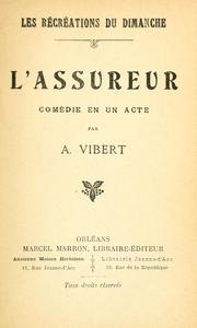 Cover of: L' assureur: comédie en un acte.