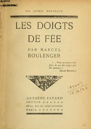 Cover of: Les doigts de fée. by Marcel Boulenger