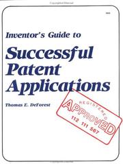 Cover of: Inventor's guide to successful patent applications