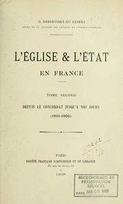 Cover of: L' église & l'état en France