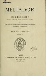 Cover of: Méliador by Jean Froissart