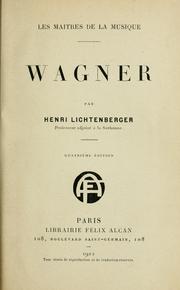 Cover of: Wagner. by Henri Lichtenberger