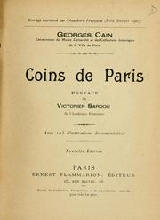 Cover of: Coins de Paris by Cain, Georges