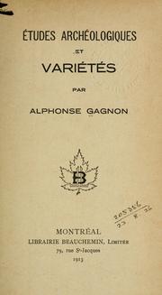 Cover of: Études archéologiques et variétés.