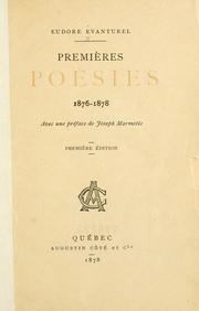 Cover of: Premières poésies, 1876-1878, avec une préface de Joseph Marmette.