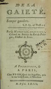 Cover of: De la gaieté