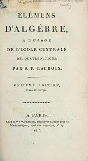 Cover of: Élémens d'algèbre