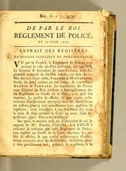 Cover of: De par le Roi. Réglement de police by France