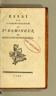 Cover of: Essai sur l'administration de St. Domingue