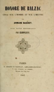 Cover of: Honoré de Balzac: essai sur l'homme et sur l'oeuvre