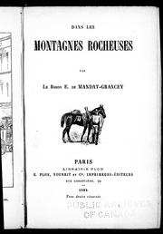 Dans les Montagnes Rocheuses by Mandat-Grancey, E. baron de