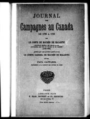 Cover of: Journal des campagnes au Canada de 1755 à 1760 by Malartic, Anne-Jospeh-Hyppolite de Maurès comte de