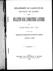 Cover of: Bulletin sur l'industrie laitière