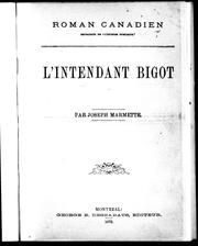 Cover of: L'intendant Bigot by Joseph Marmette