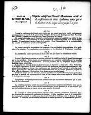 Cover of: Chapître [sic] relatif aux conseils provinciaux et tiré de la confrontation de divers réglements [sic] ainsi que de la tradition et des usages suivis jusqu'à ce jour