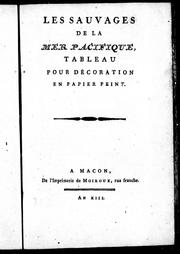 Cover of: Les sauvages de la mer Pacifique, tableau pour décoration en papier peint by Joseph Dufour