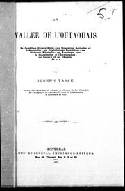 Cover of: La Vallée de l'Outaouais by Joseph Tassé