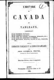 Cover of: L'histoire du Canada en tableaux by Jean Langevin