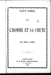 Cover of: Coup d'oeil sur l'homme et sa chute