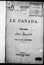 Cover of: Lettres sur le Canada: étude sociale