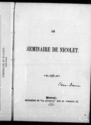 Cover of: Le Séminaire de Nicolet