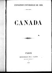 Cover of: Exposition universelle de 1855: Canada