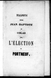 Dialogue entre Jean-Baptiste et Colas sur l'élection de Portneuf