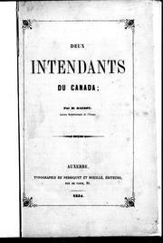 deux intendants du Canada by Claude Marie Raudot