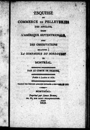 Cover of: Esquisse du commerce de pelleteries des Anglois, dans l'Amérique septentrionale by Thomas Douglas 5th Earl of Selkirk