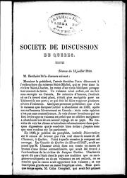 Cover of: Société de discussion de Québec