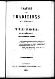 Analyse des traditions religieuses des peuples indigènes de l'Amérique by Adolphe Kastner