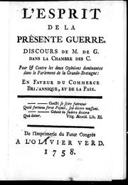 Cover of: L'esprit de la prèsente [sic] guerre by Jean Henri Maubert de Gouvest