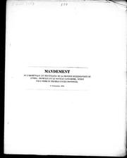 Cover of: Mandement de l'archevêque et des évéques [sic] de la province ecclé siastique de Québec, promulguant le nouveau catéchisme, rédigé par l'ordre du premier Concile provincial: 8 septembre, 1853