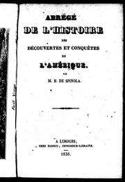 Cover of: Abrégé de l'histoire des découvertes et conquêtes de l'Amérique by H. de Spinola