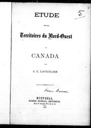 Cover of: Etude sur les Territoires du Nord-Ouest du Canada