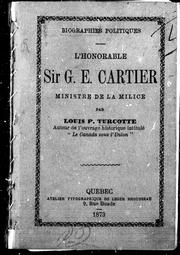 Cover of: L'honorable Sir G.E. Cartier, ministre de la milice