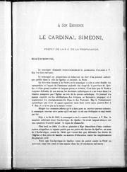 A Son Eminence le cardinal Simeoni, préfet de la S.C. de la propagande by Tardivel, Jules Paul