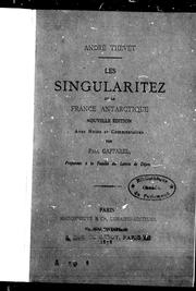 Cover of: Les singularitez de la France antarctique by André Thevet