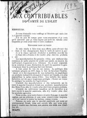 Cover of: Aux contribuables du comté de l'Islet