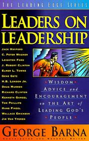 Cover of: Leaders on Leadership by George Barna