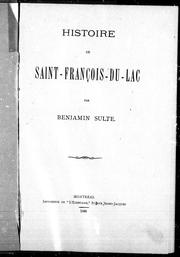Cover of: Histoire de Saint-François-du-Lac by Benjamin Sulte