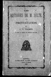 Cover of: Les histoires de M. Sulte: protestation